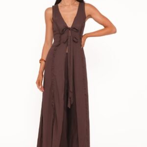 Frill Tie Front V Neck Longline Top with Wide Straps