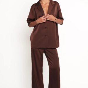 Short Sleeve Shirt with V Neck Notch Lapel Collar and Pockets